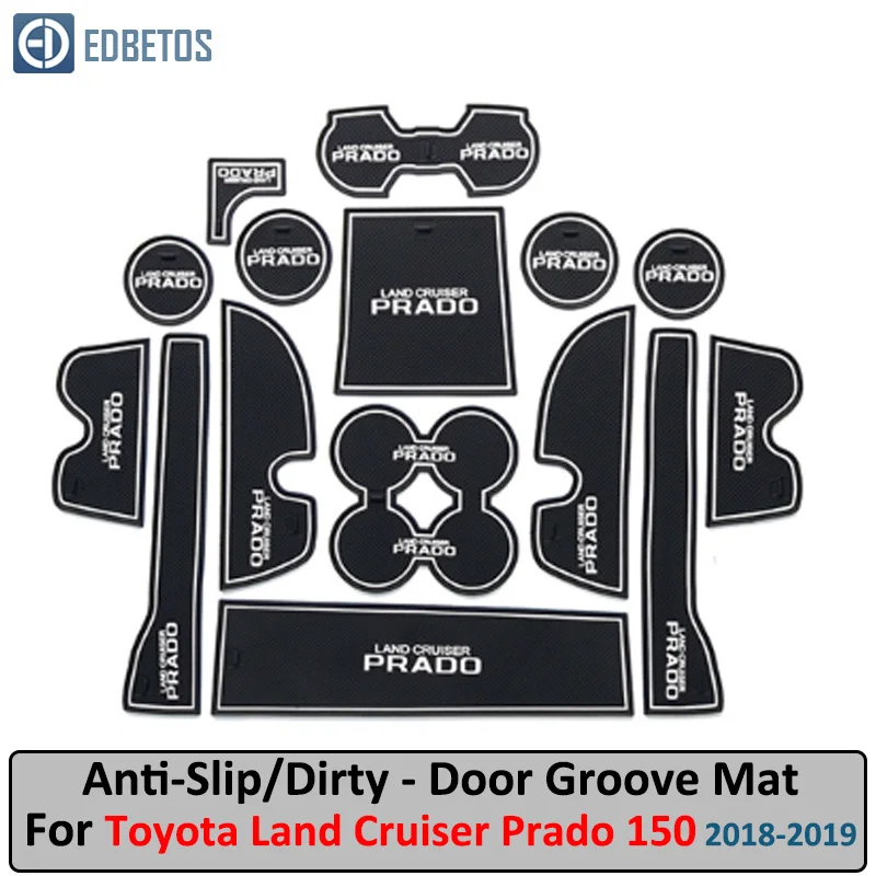 Anti-Slip Mat For TOYOTA Land Cruiser Prado 150 Series Facelift LC150 J Gate Slot Coaster Anti-Dirty Door Groove Mat