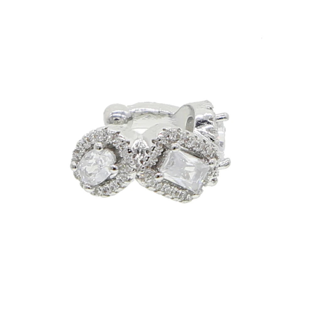 Ear Clip Earrings Clip Earrings Ear Clip Geometric cz clip on earring 5A cubic zirconia sparking bling various shaped cz no piercing ear cuff for women 1 piece