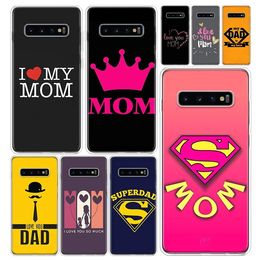 La mejor funda de teléfono MOM DAD para Samsung Galaxy S10 S20 S22 S21 FE Ultra S10E S9 S8 Plus + S7 Edge J4 Lite Coque|Fundas antigolpes teléfono| - AliExpress