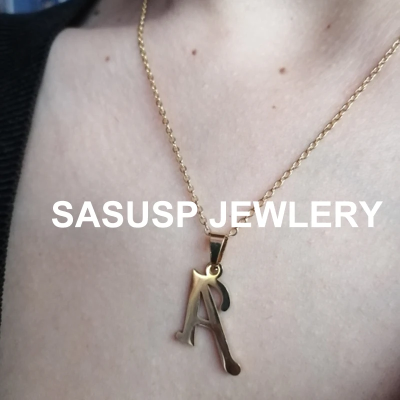 Stainless Steel A-Z Alphabet Initial Necklace for Women Men Personalize Jewelry 26 Letter Necklace Collier Pendientes 2024 - Image 4