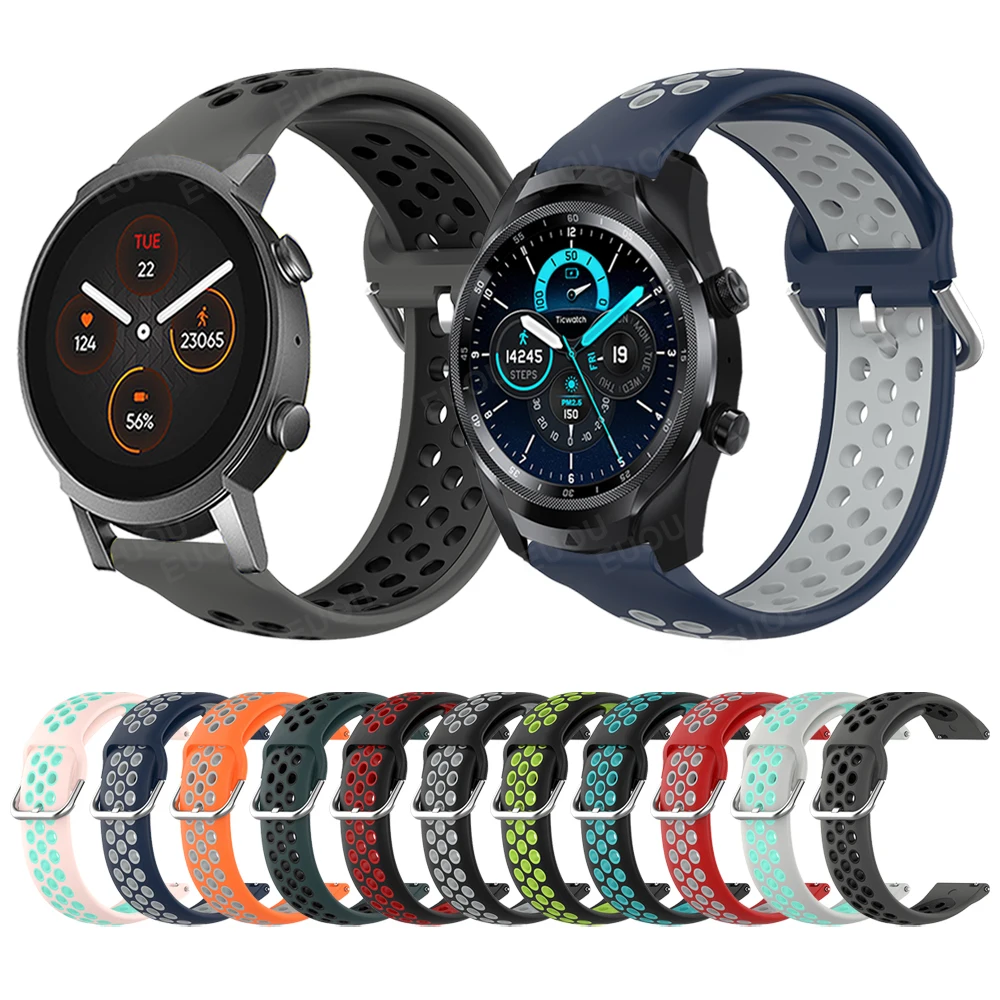 Ремешок силиконовый для смарт-часов TicWatch Pro 2021/Pro 3 GPS/GTX/S2/E2/E3  | Наручные часы | АлиЭкспресс