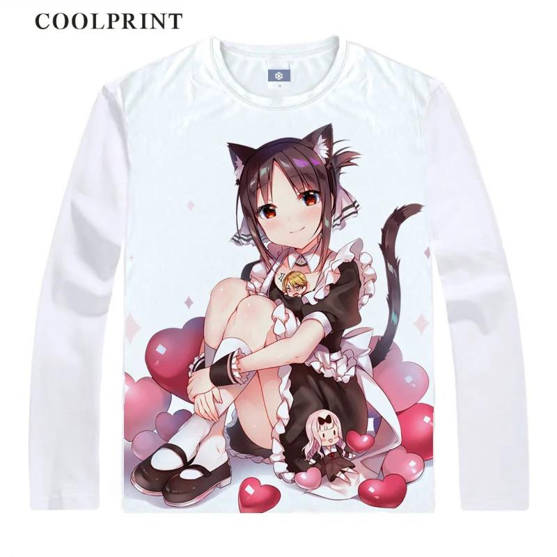 Style 6 Kaguya Sama Love Is War футболка Shinomiya Kaguya Fujiwara Chika на заказ футболка аниме цифровой винтажный принт футболки с длинными рукавами - Цвет: Style 6