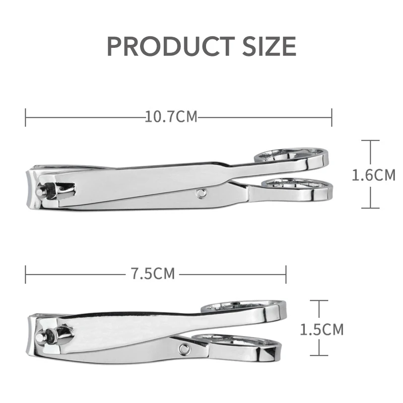 Carbon Steel Nail Clipper Cutter 1pcs 2 Size Professional Long handle Manicure Trimmer Toe Nail Clippers Knife Care Tools