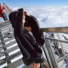 Getвесеннее Женское пальто рукав летучая мышь поддельные волосы Patchwort черные шерстяные пальто накидка зимнее шерстяное пальто для женщин Новая мода винтажные Топы