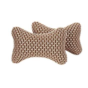 

New Design Car Headrest Neck Pillow Fiber Filler Four Seasons Comfort Summer Ice Silk Headrest Car Interior