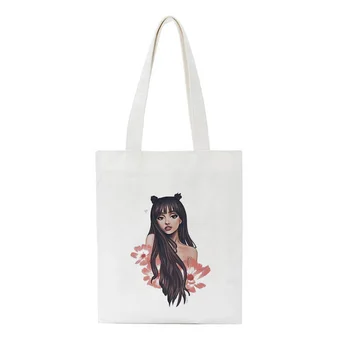 

Ariana Grande Beautiful Photo Print Shoulder Canvas Bags Harajuku Casual Messenger Bag Fun Handbag Ulzzang Women Bag Purse
