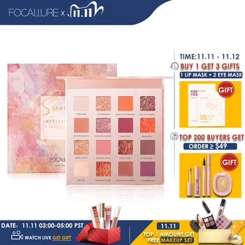 

FOCALLURE 16 colors Sunrise Glitter Eyeshadow palette easy to wear Matte pigmented Eye shadow powder Eyeshadow pallete