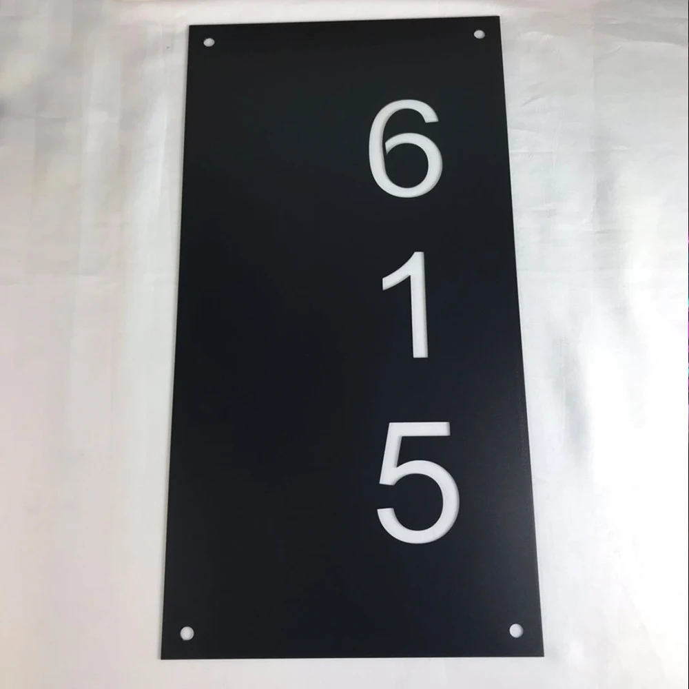 BLACK HOUSE NUMBERS VERTICAL MODERN ADDRESS PLAQUE SIZE OPTIONS CUSTOM