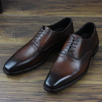 

Goodyear High-end Men Shoes Cowhide Oxfords Shoes Wear Calfskin Sole Italy Custom-made Business Formal Genuine Leather Lace-up