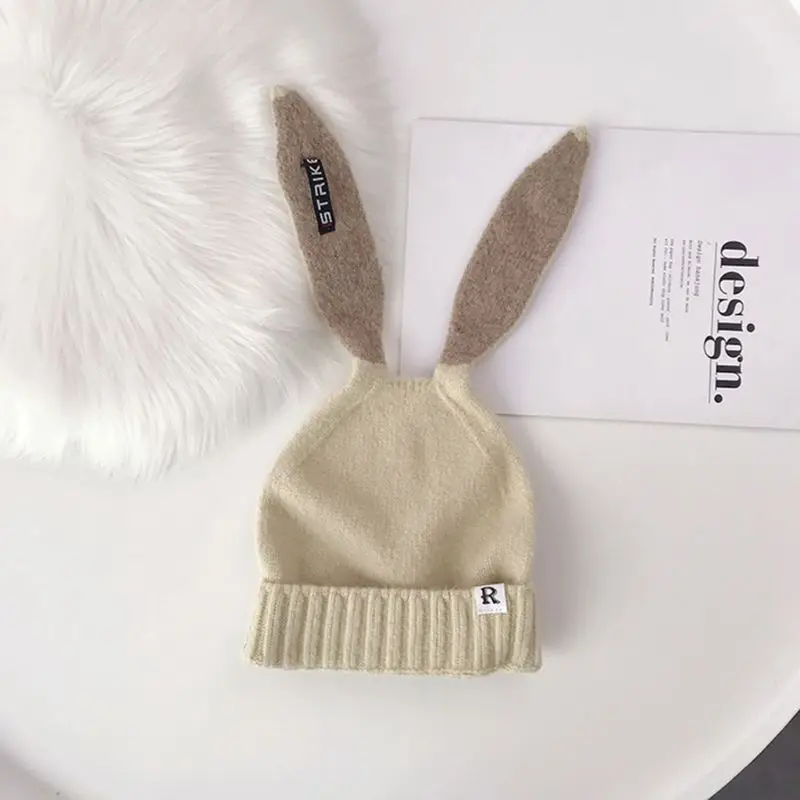 timberland skully Women Girls Knit Stretch Beanie Hat Cute Long Rabbit Ears Letters Warm Skull Cap timberland skully