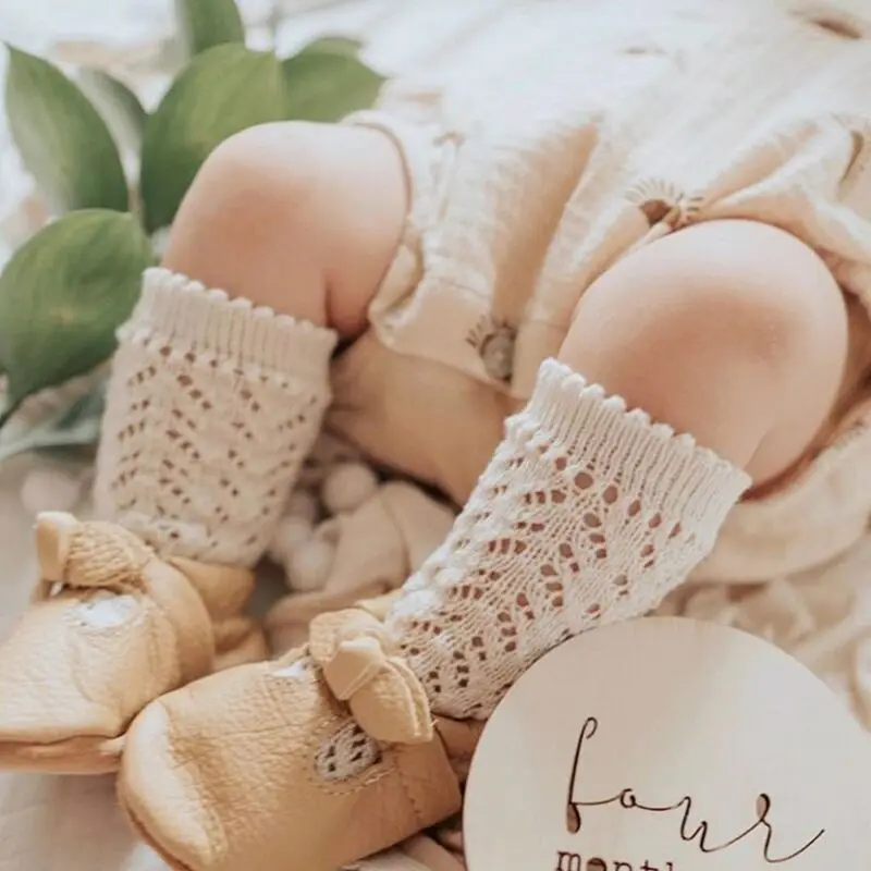 Children Socks For Girls Knitted Cotton Long Tube Socks Knee High Toddler Princess Socks Baby Summer Hollow Out Infant Socks 1