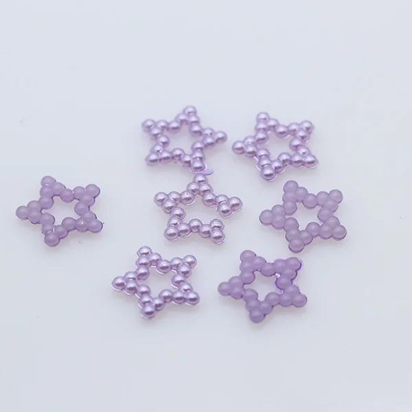 12mm lt violet 100p Ассорти Сердце Звезда FlatBack жемчуг для скрапбукинга для ювелирных работ дизайн ногтей украшения DIY свадебные карточки делая Бисер для шитья - Цвет: 12mm lt violet