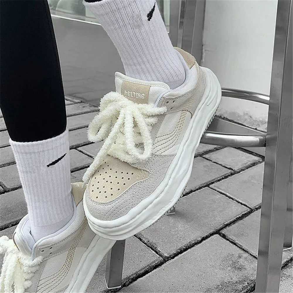 New Thick Cotton Round Shoelace Cute Hairy Soft Pink Shoelace  High-top Canvas White Shoes Laces Accessories