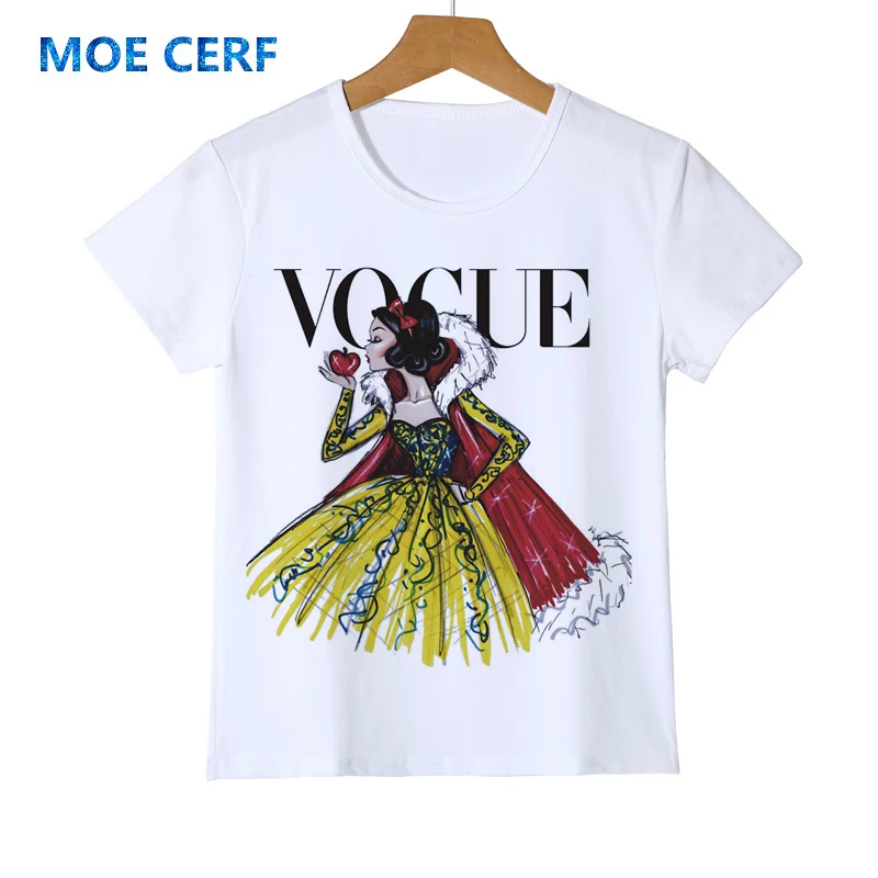 Cartoon Kid T Shirt Children's Tops Tees 3D VOGUE Princess Print Tees Girls& Boys Fashion Queen Tshirt Y42-8