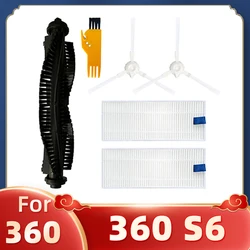 Pièces de rechange pour aspirateur Robot Qihoo 360 S6, accessoires lavables, rouleau/brosse rotative, filtre Hepa, tissu de vadrouille 