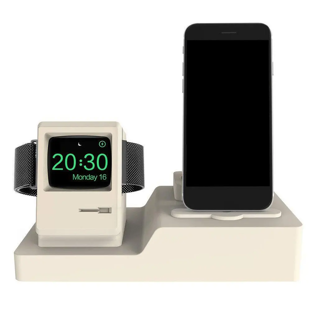 Для iPhone для airpods для apple watch Три в одном Ретро кронштейн многофункциональная база