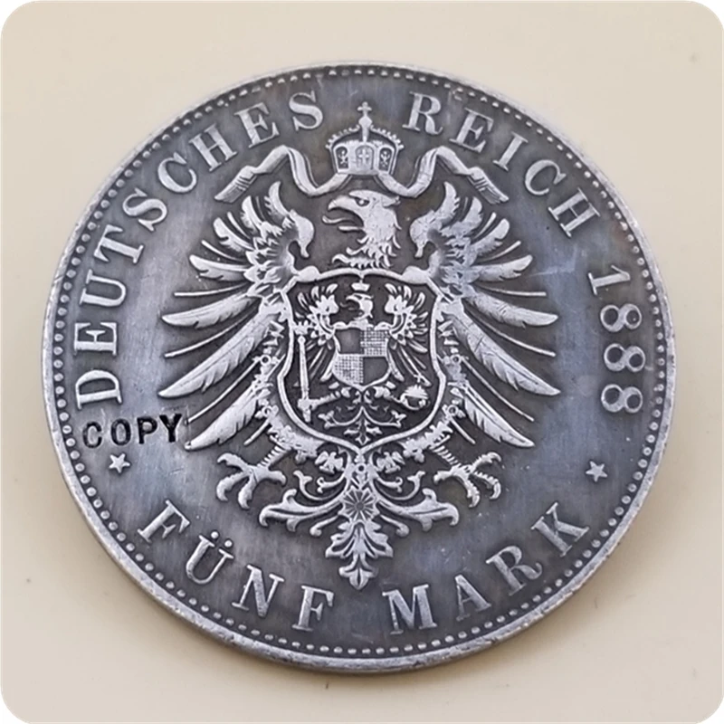 1888 немецкие Штаты (Пруссия) 5 Марк-Фридрих III копия монеты | Дом и сад