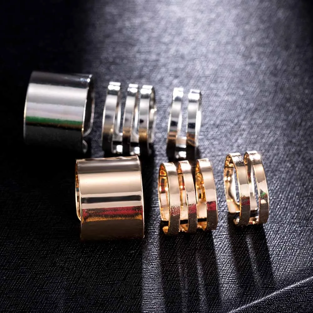 Ring Set 3 Pcs Gold Finger Rings for Women