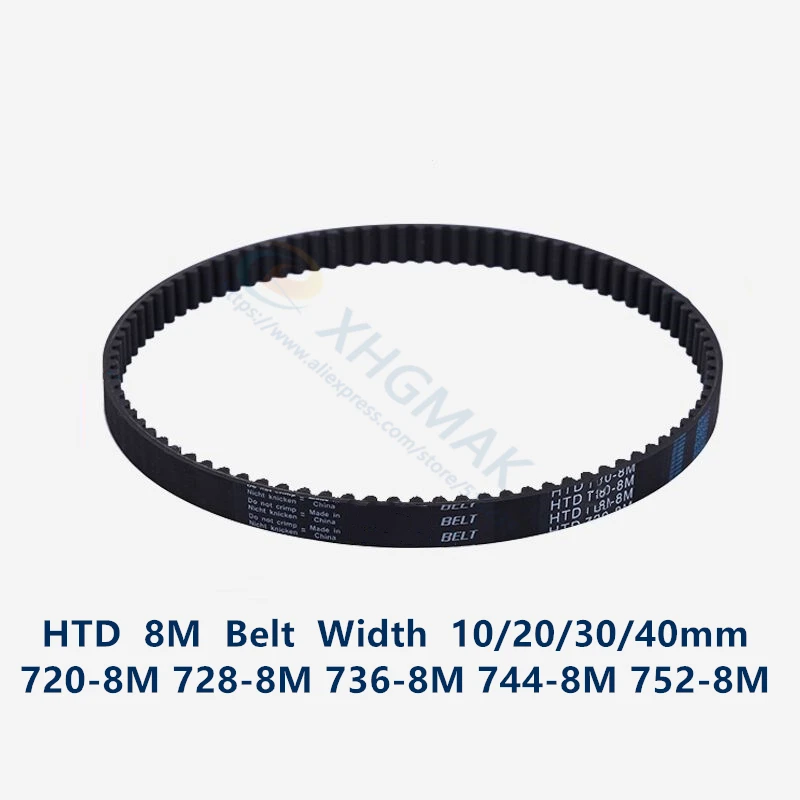 

HTD 8M synchronous belt C=720/728/736/744/752 width 20/30/40mm Teeth 90 91 92 93 94 HTD8M Timing Belt 720-8M 728-8 736-8M 752-8M