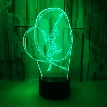 

Fashion Artwork Sculpture Colors Changing Dance Girl Lights 3D Optical Modelling Led Night Lamp Touch Button Home Lightings Lamp
