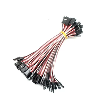 

100Pcs 10cm Male to Male 3P 30 Core Filaments DuPont Wire Extension Leads For Airplane Model Serve Motor Black-Red-White