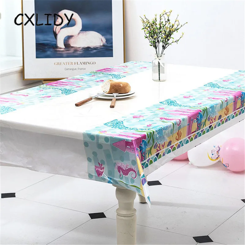tablecloth Вечерние столовые приборы в форме русалки для дня рождения скатерть с русалкой вечерние воздушные шары в форме хвоста русалки - Цвет: tablecloth