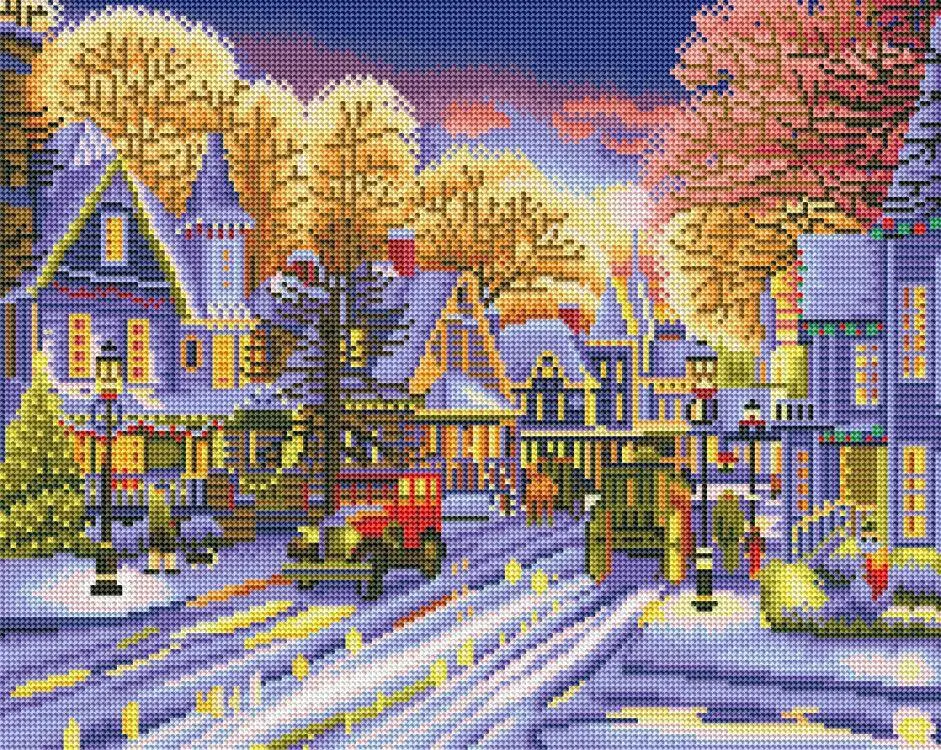 Ночной вид, пейзаж, Полный Круглый Diy алмазная живопись с светильник 40x50 см с рамкой кристальная Живопись Искусство домашний Декор подарок LED5004