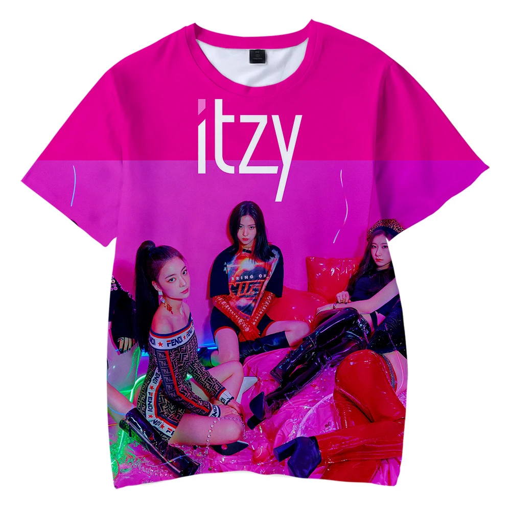 Новинка корейская мода Kpop ITZY Kawaii 3D Детские футболки повседневная одежда для