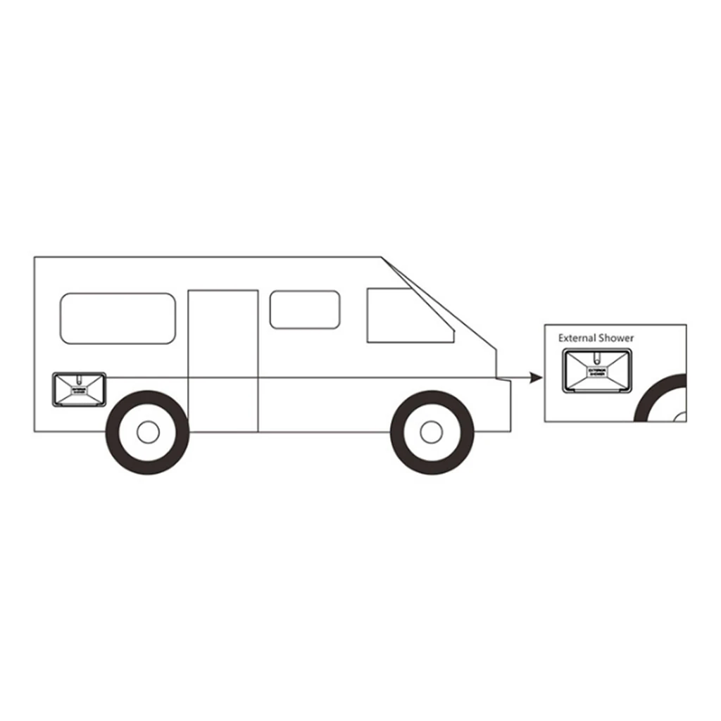 RV Черный наружный вспомогательный душ замок дом на колесах трейлер кемпер