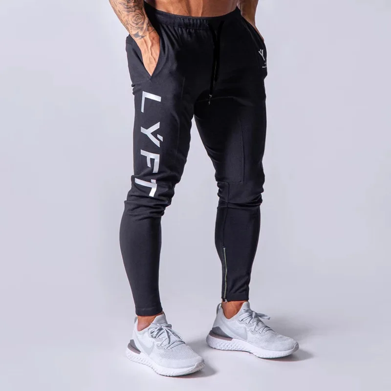 Pantalones deportivos para hombres, pantalones deportivos de bolsillo, foutbol, entrenamiento, deporte, pantalones Elasti - Цвет: black