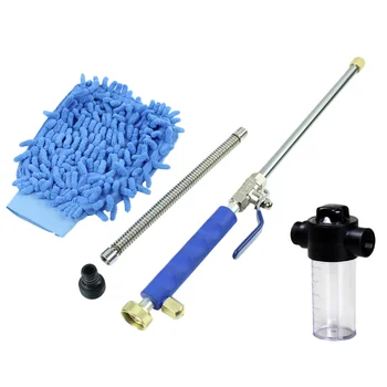 

High Pressure Car Cleaning Kit Practical Sprayer Pipe Washing Cloth Set Car Washing Supplies for Car Cleaning - 46cm (Blue)