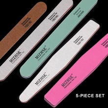 MIZHSE 5 pcs/lot Sandpaper Nail File Double Sided Block Sponge Grit Sanding Manicure Pedicure Tools Wood Sanding Nails Files