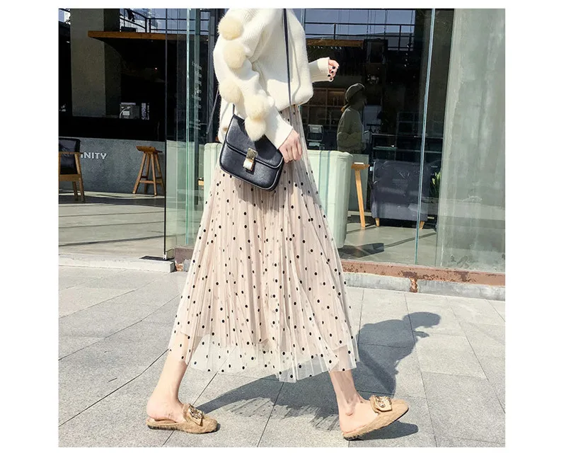 Hirigin новые модные женские Boho в горошек длинные макси юбки женская летняя с высокой талией плиссированная пляжная стильная повседневная