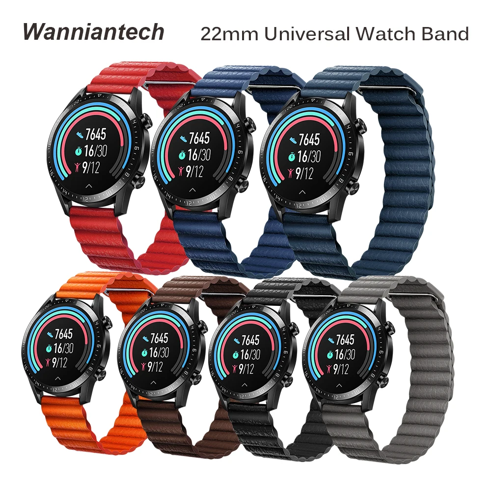 

Strap for Samsung Galaxy Watch 46 mm Leather Magnetic Smart Watch Wristband For Samsung Gear S3 Frontier Strap 22MM