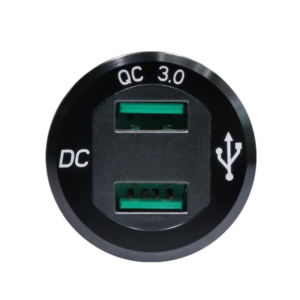 Двойной зарядное устройство USB адаптер двойной USB QC 3,0 быстрое гнездо автомобильного зарядного устройства розетка для лодки морской RV мобильный# a731y50