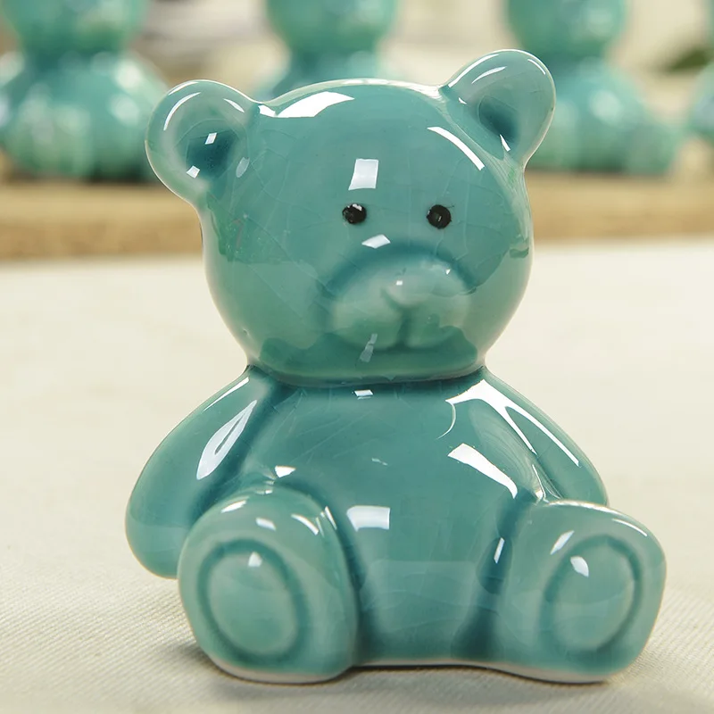 Mini Ceramic crafts  lovely bear piggy bank  ornaments  friend gift  Ice crack glaze  figure  money box  saving box  Saving pot 3
