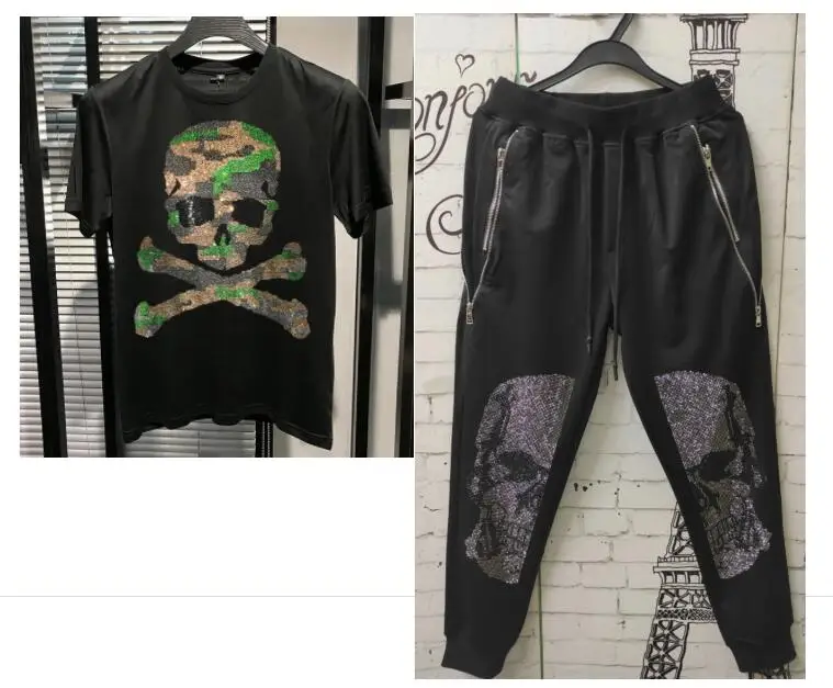 Top quality Men's tracksuit Shorts Casual Suits Sportswear Mens Clothing Male Diamond design  set 5
