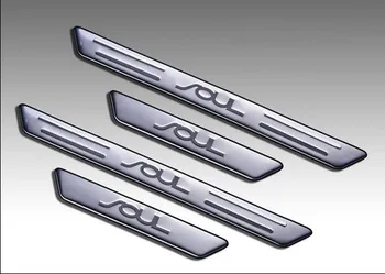 

High quality stainless steel Scuff Plate/Door Sill Protector Sticker Car Styling For KIA SOUL 2008-2015