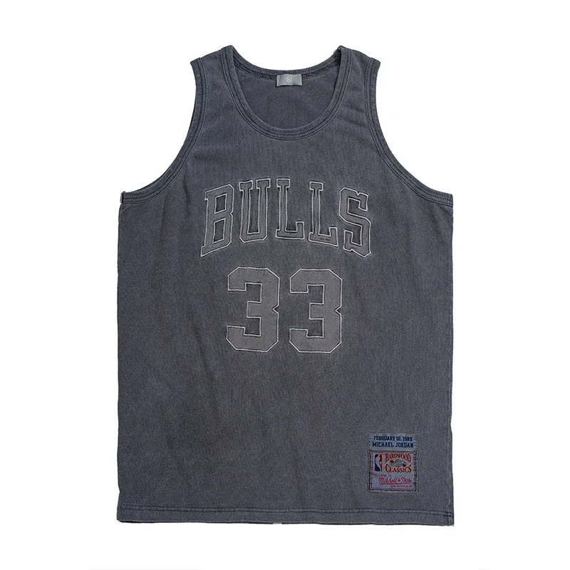 

Lawfoo Men'S Wear 2019 Spring And Summer New Style Popular Brand 33 Lettered Embroidered Washing Retro Tank-top MEN'S Vest
