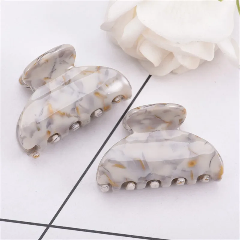6 Colors Hair Claws Elegant Acrylic Hair Clips Barrette Crab Clamp Ponytail Clip Hairpins Headwear Women Girls Hair Accessories
