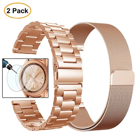 Rose Gold Rose Gold 20 мм Миланский Браслет для часов из нержавеющей стали для samsung Galaxy Watch Active 42 мм gear S2 Classic gear спортивный ремешок на запястье - Цвет ремешка: Rose Gold Rose Gold