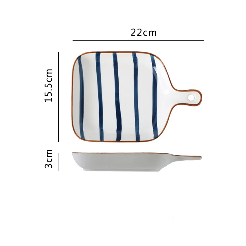 Ceramic Dessert Plates Phnom Penh Baking Dish Salad Bowls Barbecue Cheese Baked Bowl with Handle Oven Kitchen Baking Tool Snack Ceramic Pla ceramic dessert plates,barbecue plate