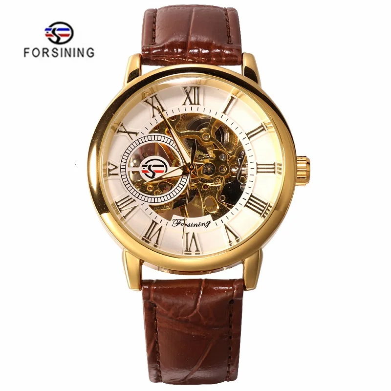 

FORSINING Men's Mechanical Wristwatch Waterproof Hand Wind Retro Dial Design Luminous Luxury Skeleton Watch Relogio Masculino
