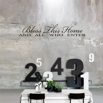 

Bless this home and all who enter Bedroom Wall Stickers living room Wall Decals Family Decoration Art mural