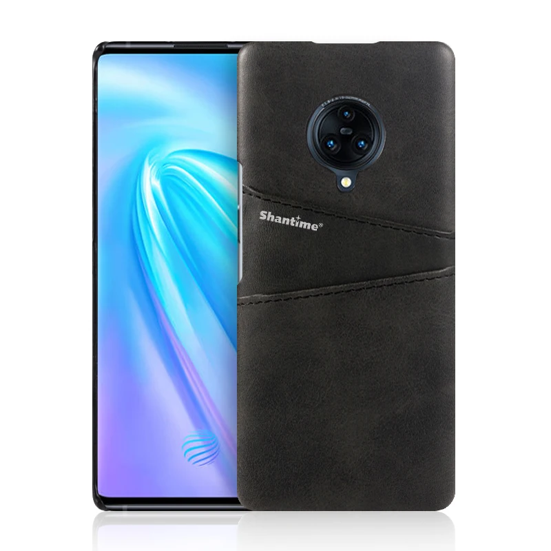 Обложка на заднюю панель из искусственной кожи для Vivo Nex 3 чехол для телефона для Vivo Nex 3 5G чехол с отделением для визиток - Цвет: Black