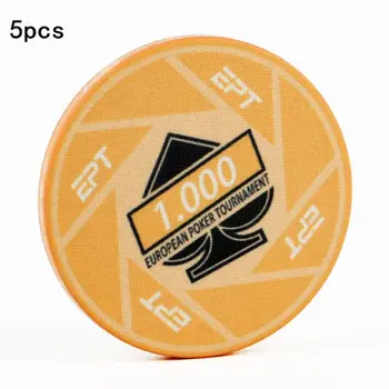 

5pcs EPT Professional Ceramic Texas Poker Chips Casino Pokerstars Round Coins