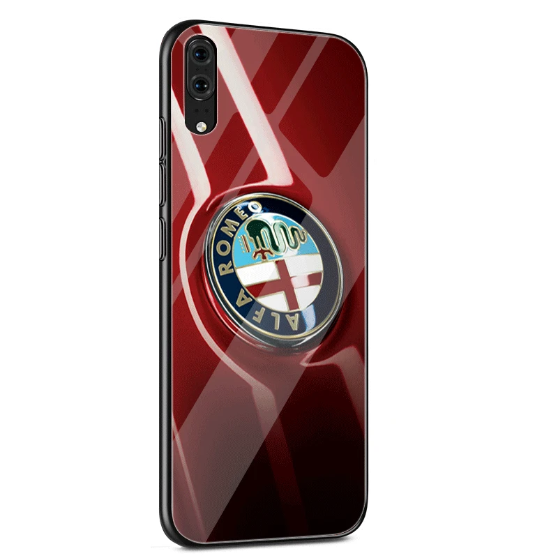 G2 Стеклянный мобильный чехол для телефона huawei P30 P10 P20 7A Y6 Y9 P Smart mate 20 Honor 9 10 8X Lite Pro Cover Alfa Romeo Logo - Цвет: G2