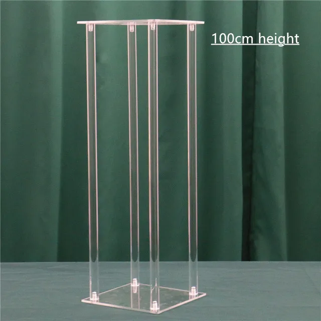 100cm acrylic stand 60 см 3/4 большой искусственный цветок шар Шелковый стол цветок центральный для вечерние события Свадебный декор дорога свинцовый стол букет цветов - Цвет: 100cm acrylic stand