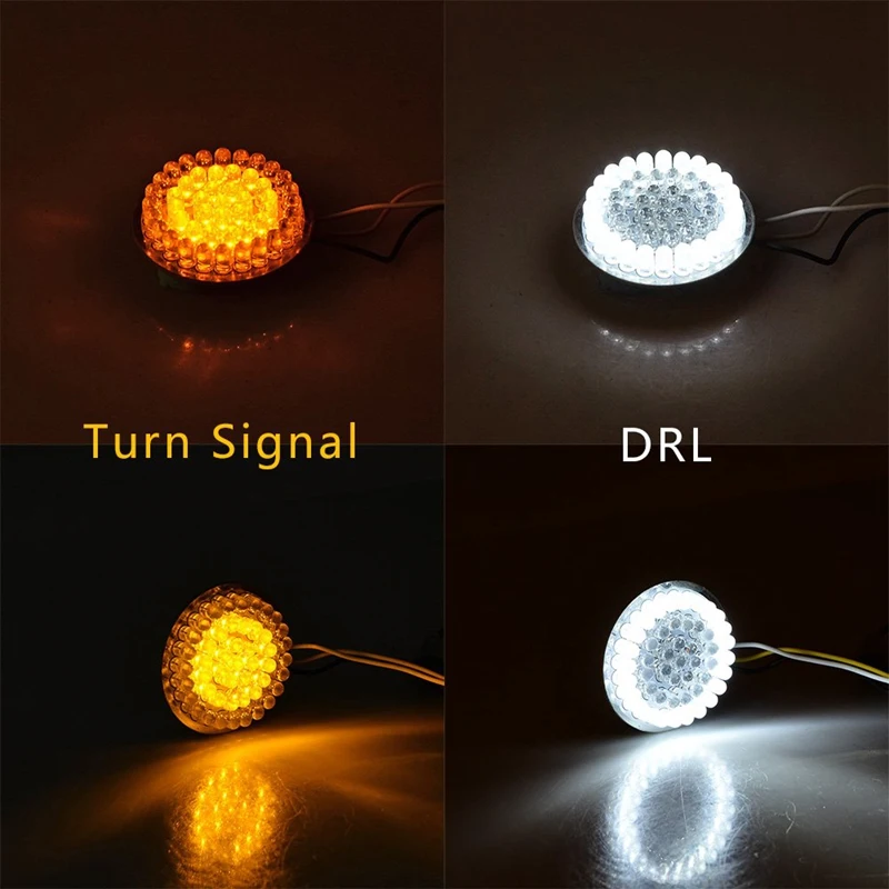 2 дюйма 48-Led ксеноновые фары Drl Янтарный указатель поворота для Харли Дэвидсон модель 1157 розетки