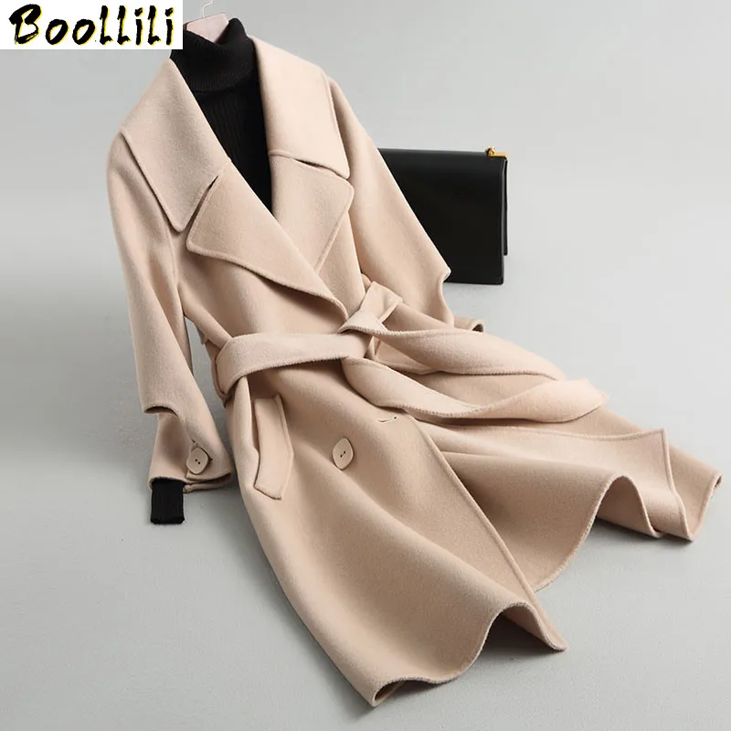 

Boollili Double Side Wool Coat Female Jacket Spring Autumn Jacket Women Korean Woolen Coats and Jackets Women Overcoat